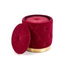 Polly tárolós puff szett (2 db) – bordó / arany