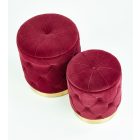 Polly tárolós puff szett (2 db) – bordó / arany