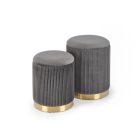 Monty tárolós puff szett (2 db) – szürke / arany