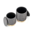 Monty tárolós puff szett (2 db) – szürke / arany