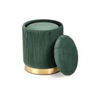 Monty tárolós puff szett (2 db) – sötétzöld / arany