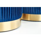 Monty tárolós puff szett (2 db) – sötétkék / arany