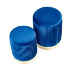 Monty tárolós puff szett (2 db) – sötétkék / arany