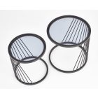 Antilla dohányzóasztal (2 db-os szett) – füst üveg / fekete