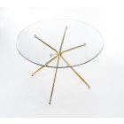 Rondo kerek étkezőasztal – átlátszó / arany