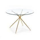 Rondo kerek étkezőasztal – átlátszó / arany