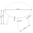 Balrog kerek étkezőasztal – világosszürke / fekete