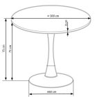 Carmelo kerek étkezőasztal – dió / fekete
