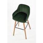 H93 bárszék, szín: sötétzöld/dió