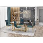 Konami étkezőasztal – fekete márvány / arany