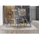 Konami étkezőasztal – fekete márvány / arany