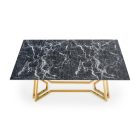 Konami étkezőasztal – fekete márvány / arany