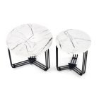 Antica M dohányzóasztal – fehér márvány / fekete