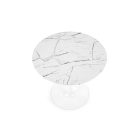 Denver kerek étkezőasztal – fehér márvány / fehér