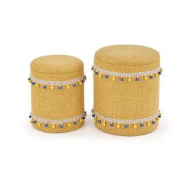Grado tárolós puff szett (2 db) – sárga