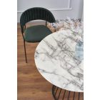 Brodway kerek étkezőasztal – fehér márvány / fekete