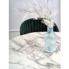 Brodway kerek étkezőasztal – fehér márvány / fekete