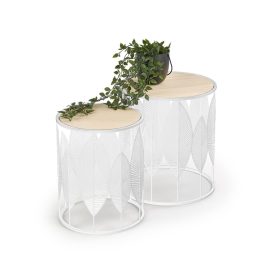 Folla dohányzóasztal (2 db-os szett) – natúr / fehér