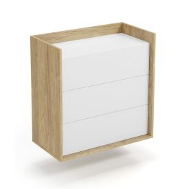 Mobius 3S komód – hikora tölgy / fehér