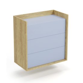 Mobius 3S komód – hikora tölgy / világoskék