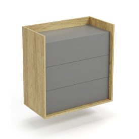 Mobius 3S komód – hikora tölgy / szürke
