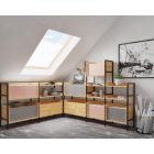 MOBIUS elemes két ajtós alacsony szekrény - szürke