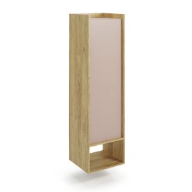 Mobius 1D polcos szekrény – hikora tölgy / rózsaszín