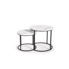 Oreo dohányzóasztal (2 db-os szett) – fehér márvány / fekete