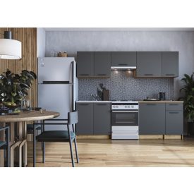 Daria 240 cm-es blokk konyha – antracit / craft tölgy