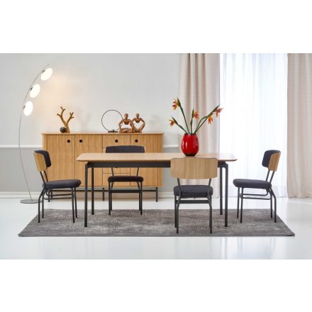 SMART-ST asztal, téglalap alakú, szín: természetes tölgy/fekete