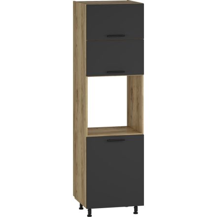 VENTO DP-60/214 magas kamra szekrény, szín: antracit/craft tölgy