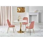 Casemiro kerek étkezőasztal – fehér márvány / arany