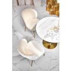 Casemiro kerek étkezőasztal – fehér márvány / arany