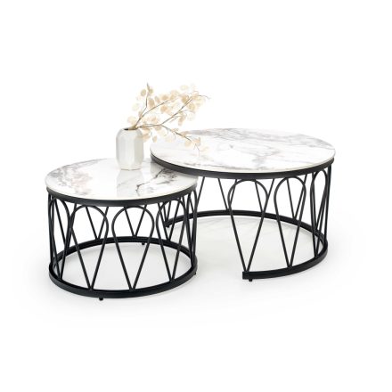 Formosa dohányzóasztal (2 db-os szett) – fehér márvány