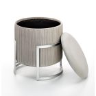 Cricket tárolós puff – világosszürke / ezüst