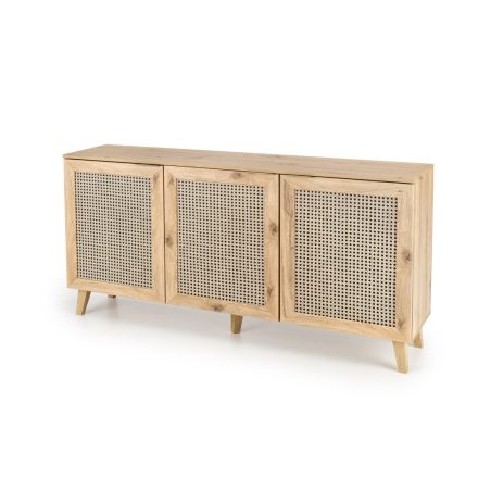 BORNEO KM-1 komód, szín: artisan tölgy/fekete
