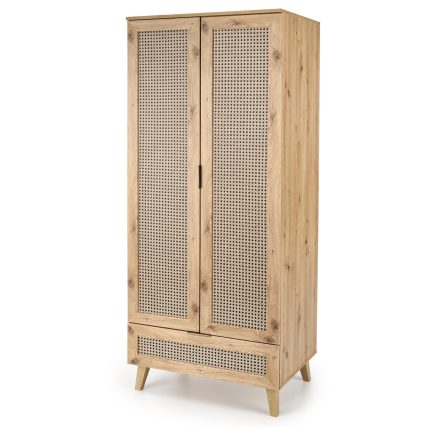 BORNEO S-1 gardrób, szín: artisan tölgy/fekete