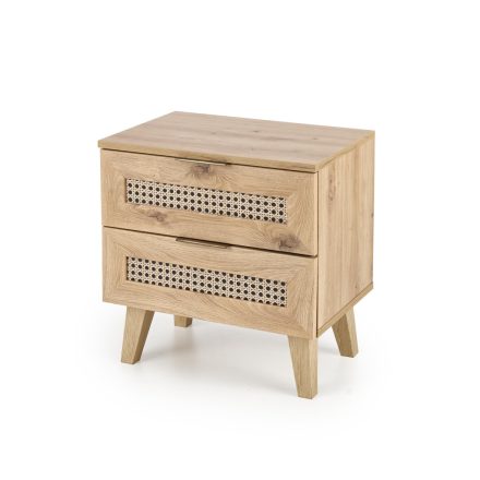 BORNEO SN-1 éjjeliszekrény, szín: fekete/artisan tölgy