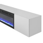 LIVO RTV-180W-K függő TV szekrény, beépített kandallóval, szín: fehér