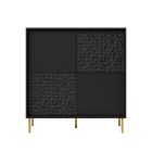 Bullet KM-2 komód – fekete / arany