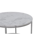 Paola 2 dohányzóasztal (2 db-os szett) – fehér márvány / ezüst