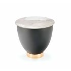 Cecilia S dohányzóasztal – fehér márvány / szürke / arany