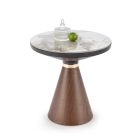 Genesis S dohányzóasztal – fehér márvány / dió / arany