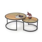 GARMINA dohányzóasztal, 2-es szett, szín: arany tölgy/fekete