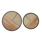 GARMINA dohányzóasztal, 2-es szett, szín: arany tölgy/fekete