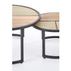 GARMINA dohányzóasztal, 2-es szett, szín: arany tölgy/fekete