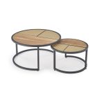 GARMINA dohányzóasztal, 2-es szett, szín: arany tölgy/fekete