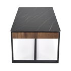 Ramona dohányzóasztal – fekete márvány / dió