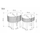Tico tárolós puff szett (2 db) – bézs / natúr