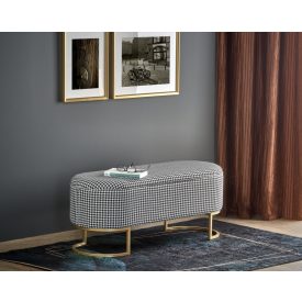 Harmony tárolós pad – fekete-fehér / arany